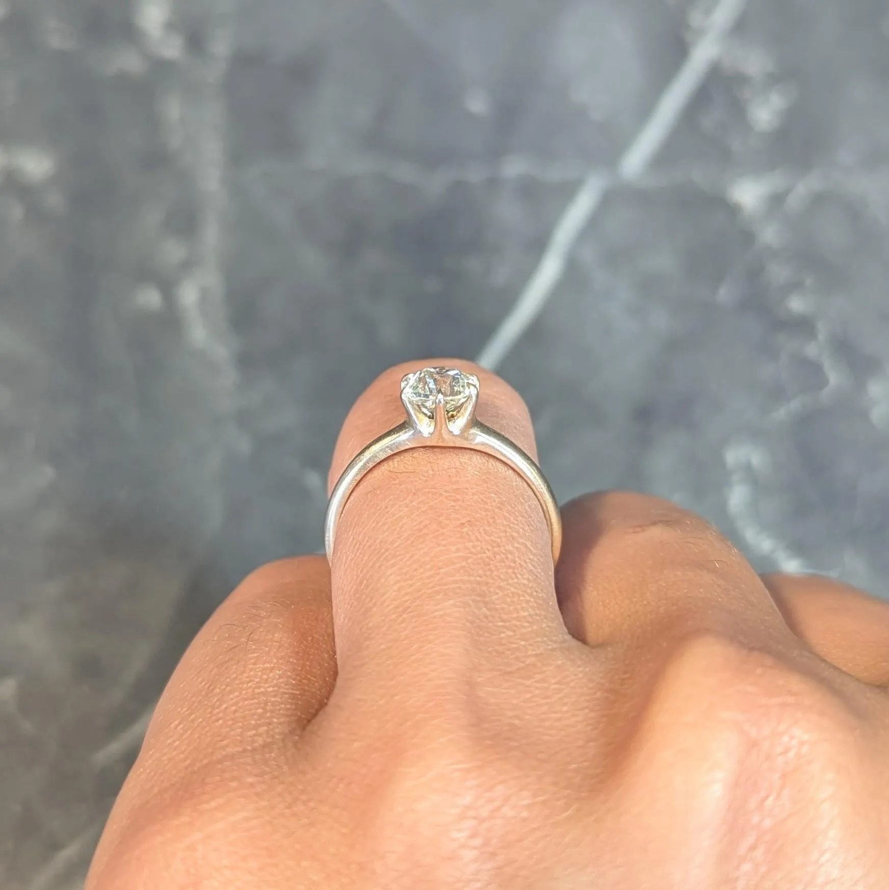 1.00 CTW Old European Cut Antique Diamond 14 Karat Yellow Gold Solitaire Engagement Ring