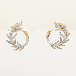 10K Diamond Vine Hoop Earrings | 0.47ctw