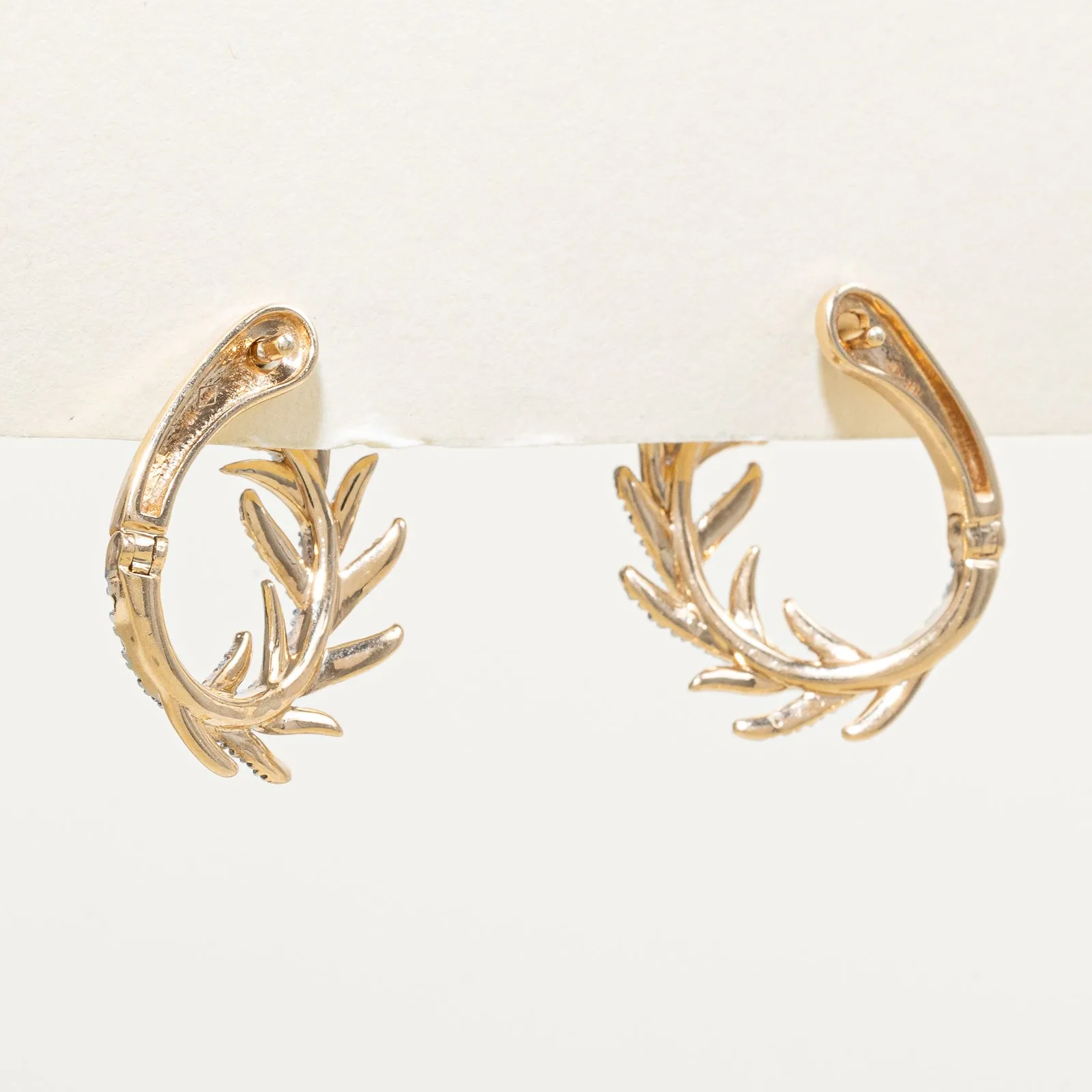 10K Diamond Vine Hoop Earrings | 0.47ctw