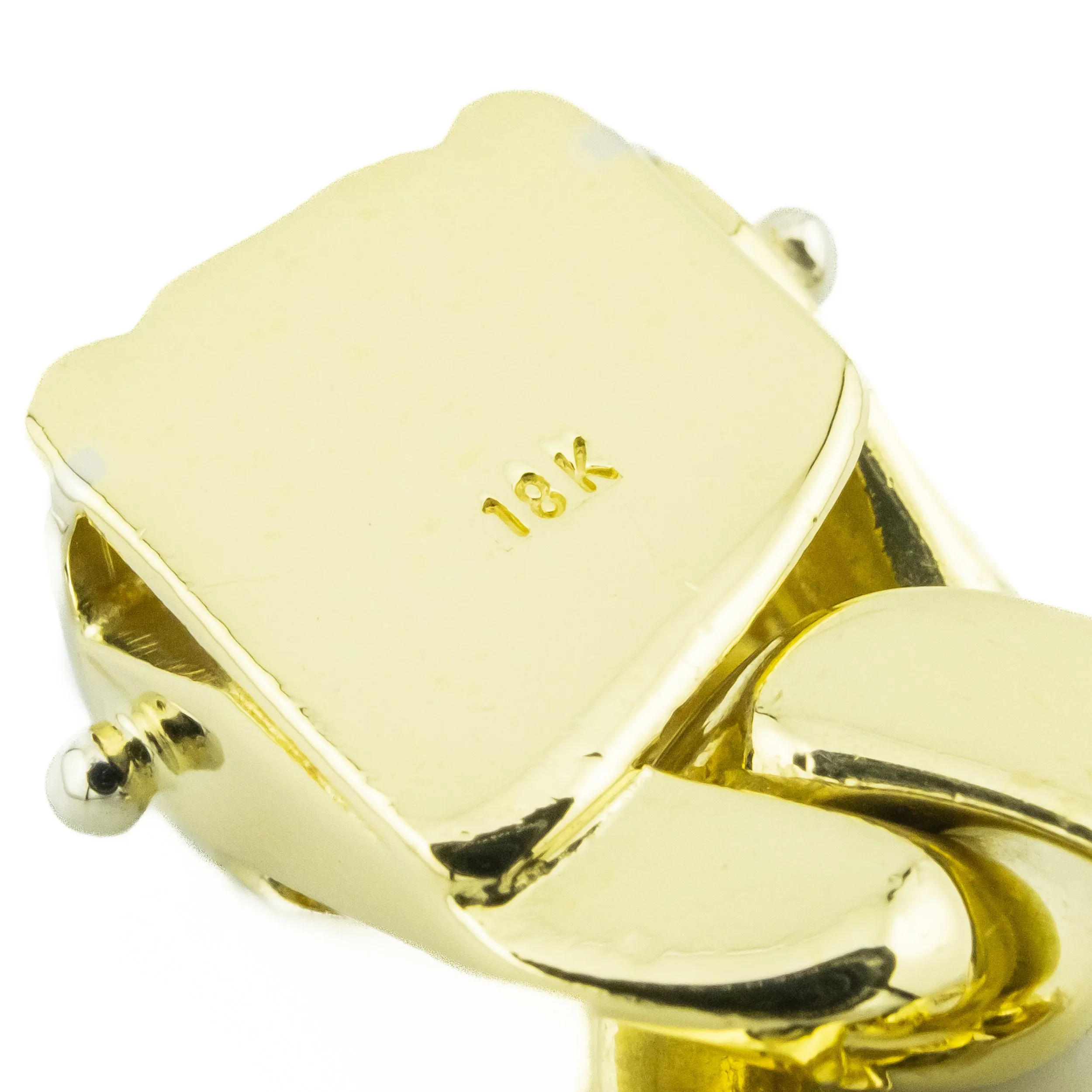 12mm Wide Fancy Curb Chain Link 8.5" Bracelet in 18K Two-Tone Gold - 109.4 Grams