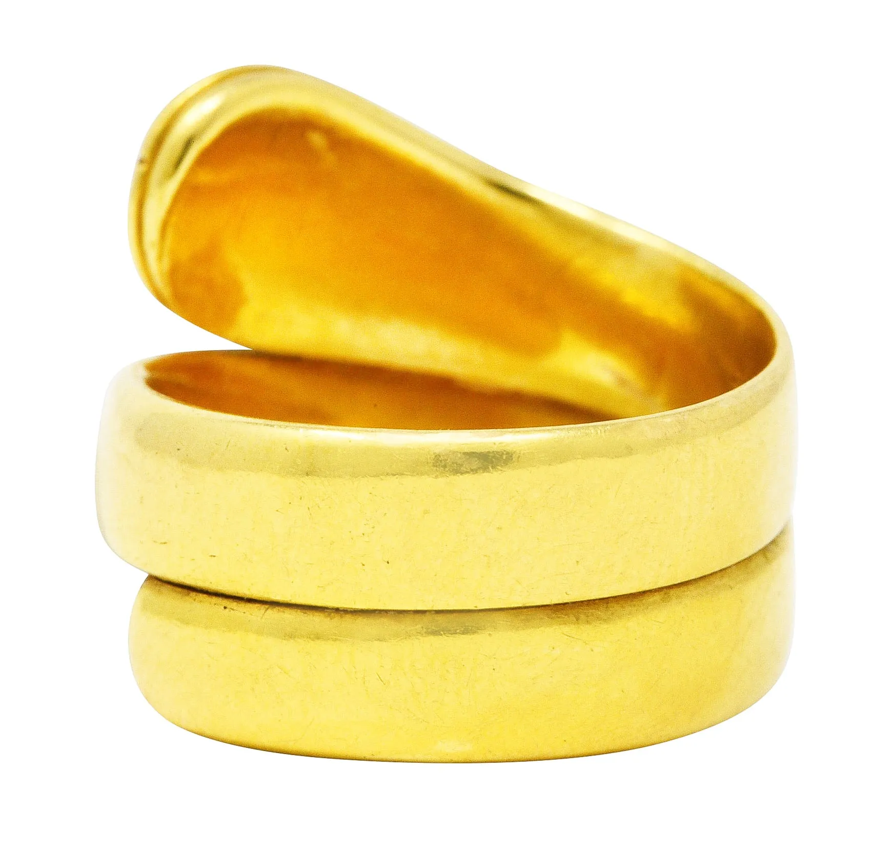1870's Victorian 18 Karat Yellow Gold Snake Band Antique Ring