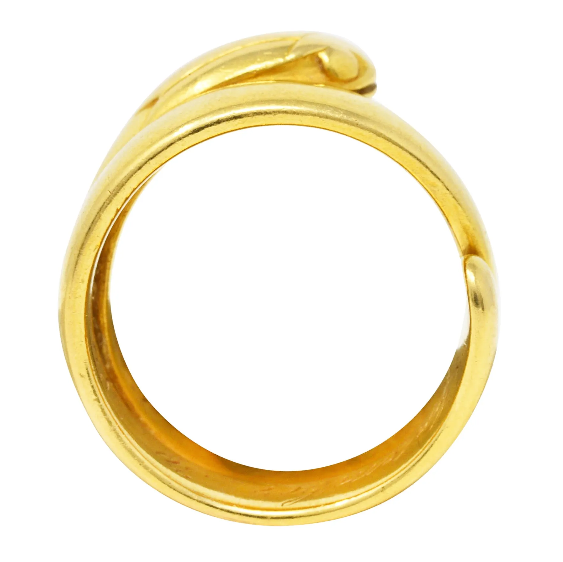 1870's Victorian 18 Karat Yellow Gold Snake Band Antique Ring