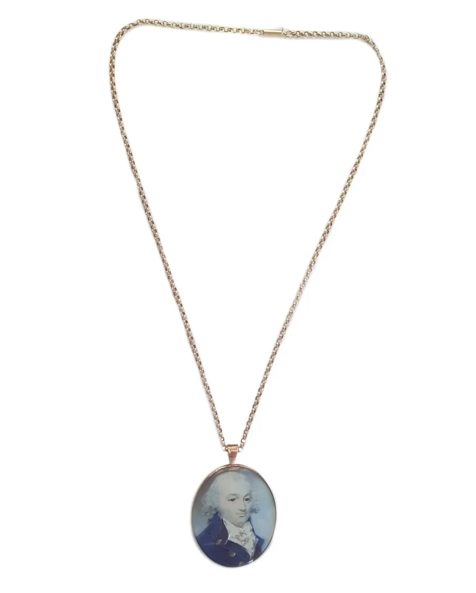 18th Century Georgian English George Engleheart Miniature Portrait Pendant