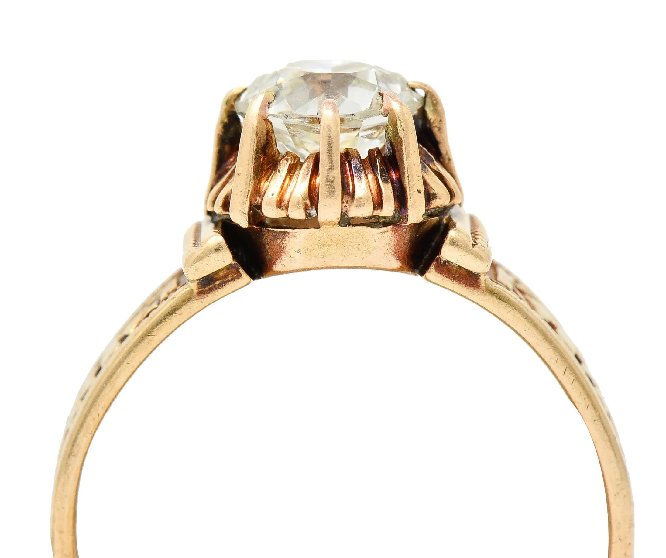 1904 Victorian 0.93 CTW Diamond 14 Karat Gold Engagement Ring GIA