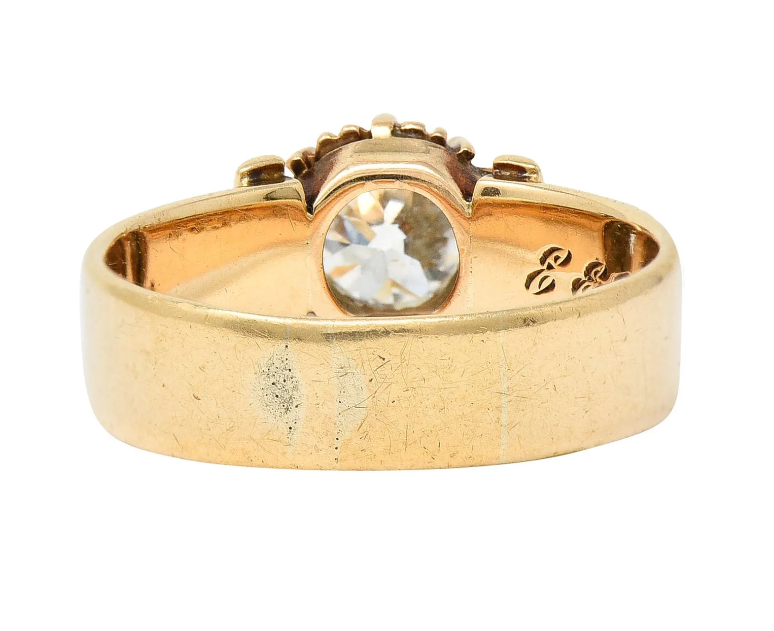 1904 Victorian 0.93 CTW Diamond 14 Karat Gold Engagement Ring GIA