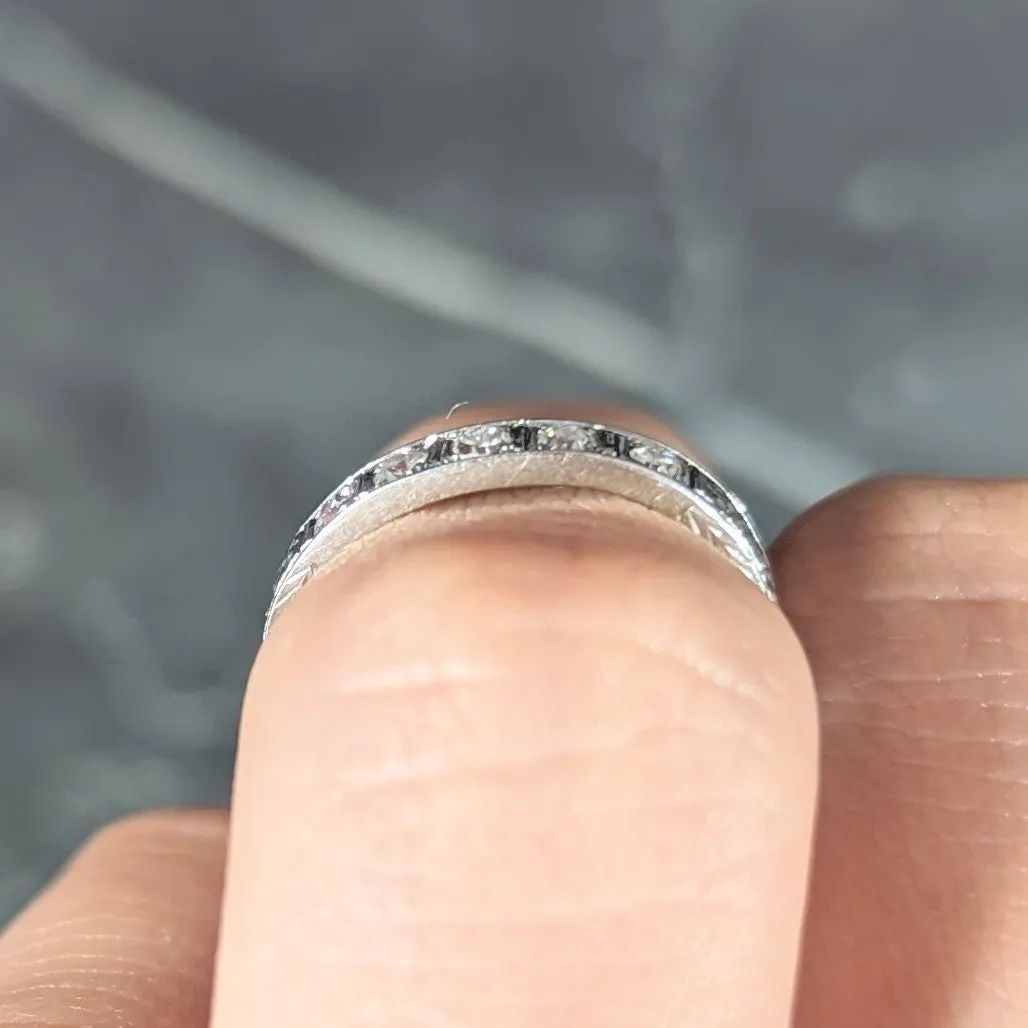 1930's Art Deco Diamond 18 Karat White Gold Wheat I Love You Vintage Band Ring