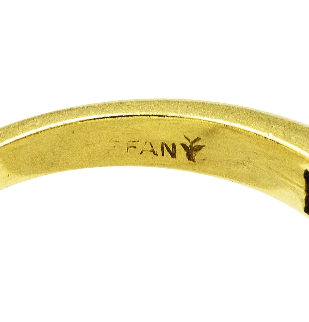 1960's Tiffany & Co. 0.67 CTW Emerald Sapphire Diamond 18 Karat Gold Stacking Band Ring Set
