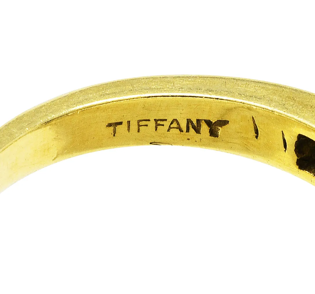 1960's Tiffany & Co. 0.67 CTW Emerald Sapphire Diamond 18 Karat Gold Stacking Band Ring Set