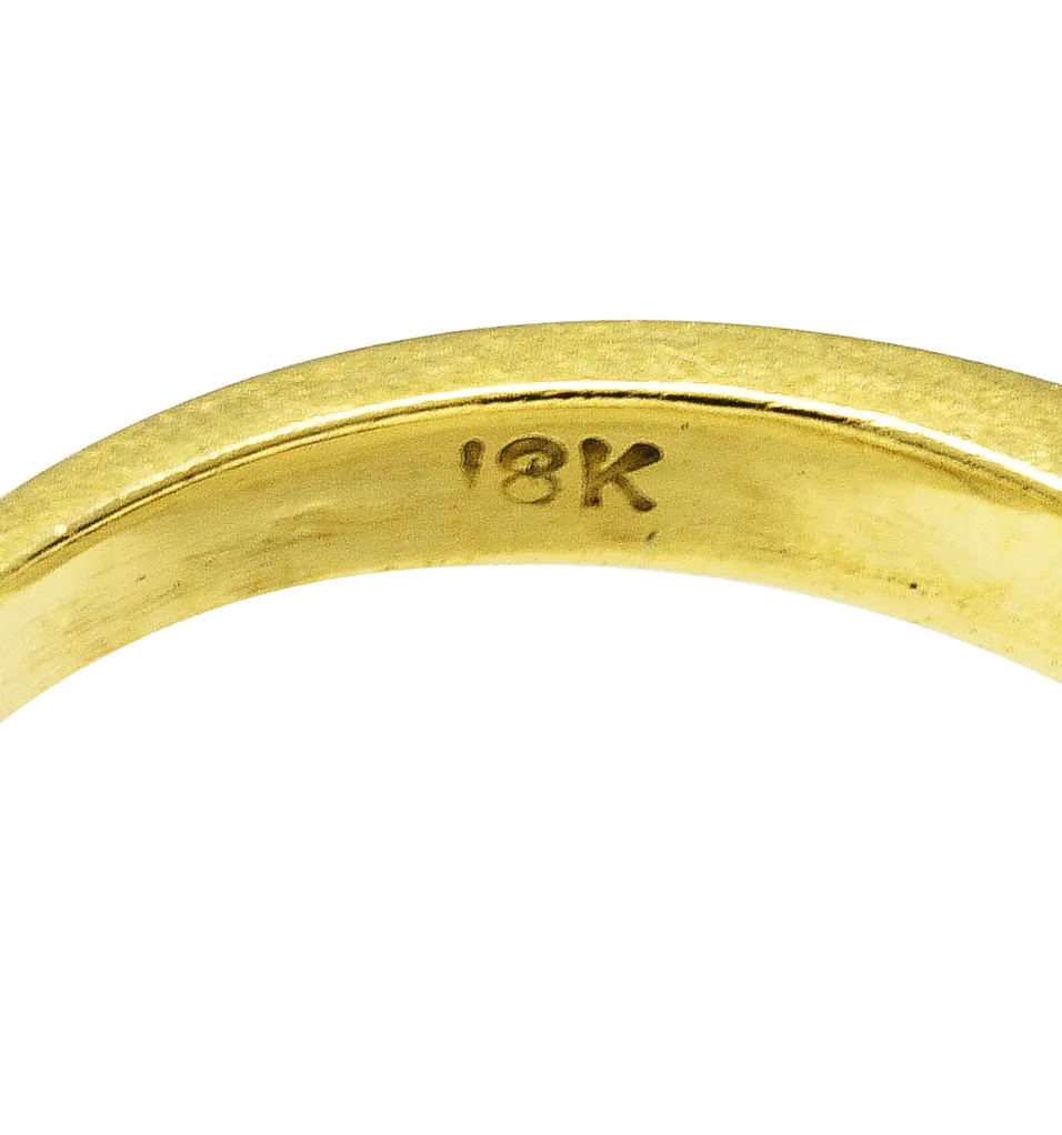 1960's Tiffany & Co. 0.67 CTW Emerald Sapphire Diamond 18 Karat Gold Stacking Band Ring Set