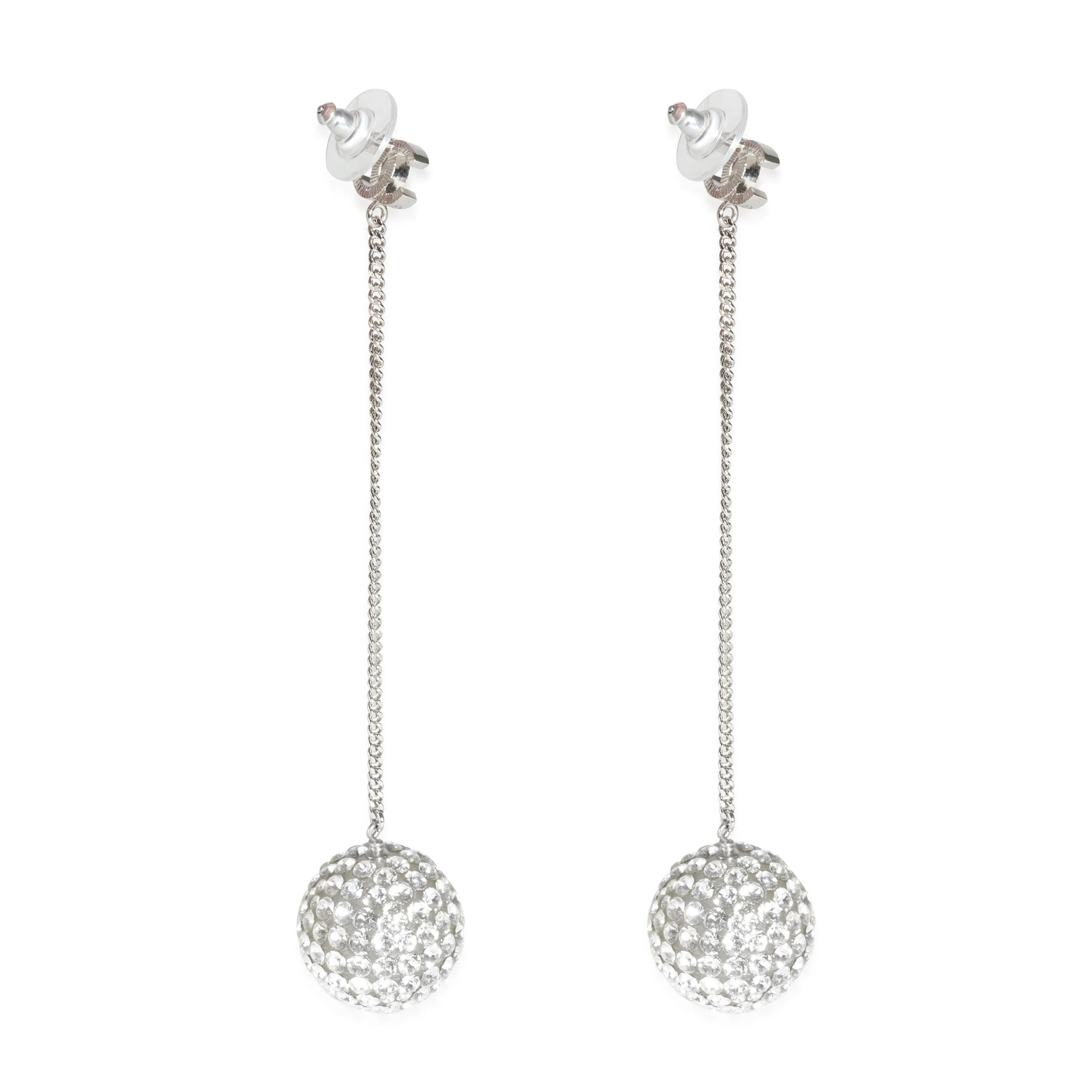 2018 Strass Ball Drop Palladium Plated Earring