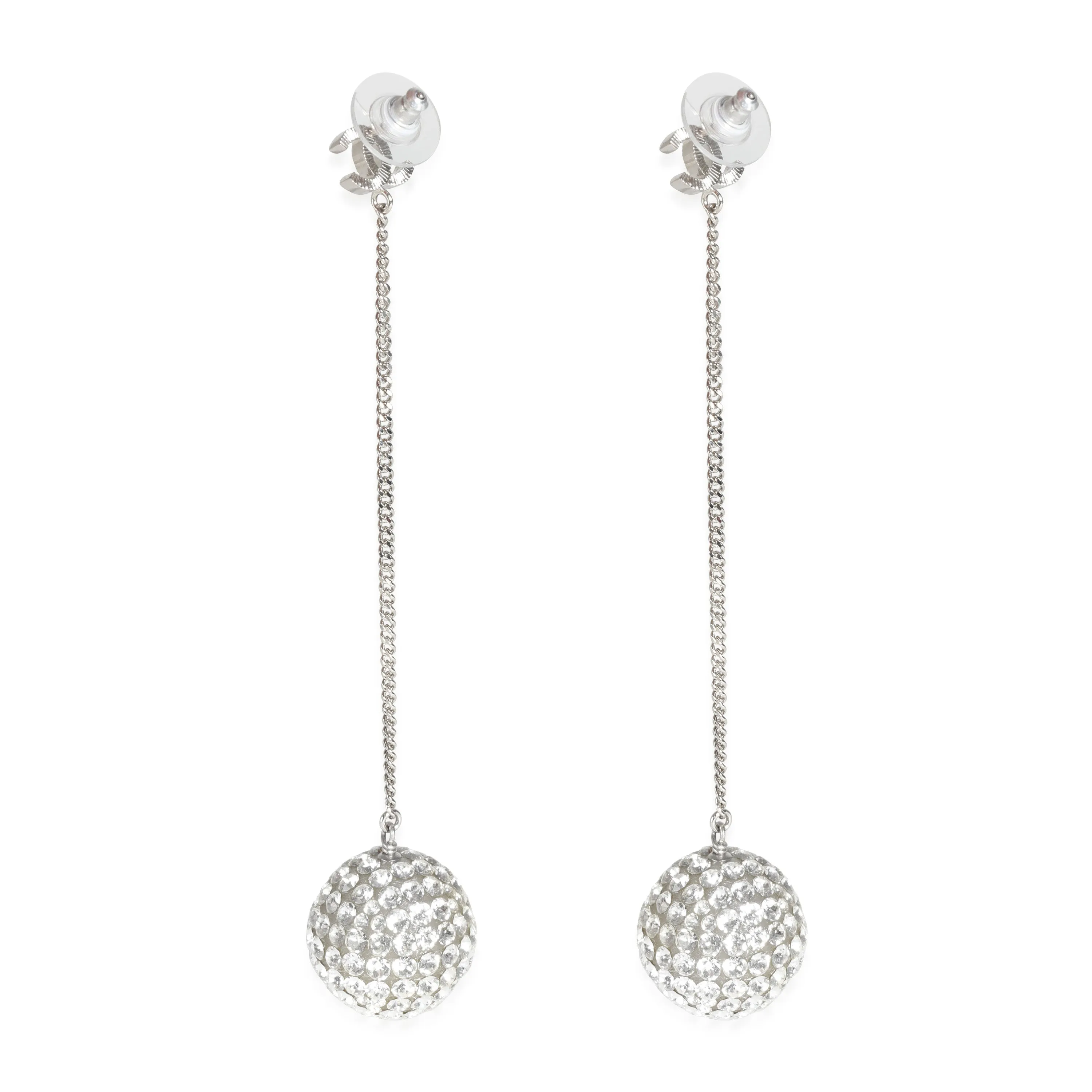 2018 Strass Ball Drop Palladium Plated Earring