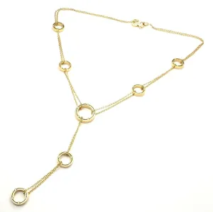 Authentic Damiani 18k Yellow Diamond 7 Station Brad Pitt Drop Necklace