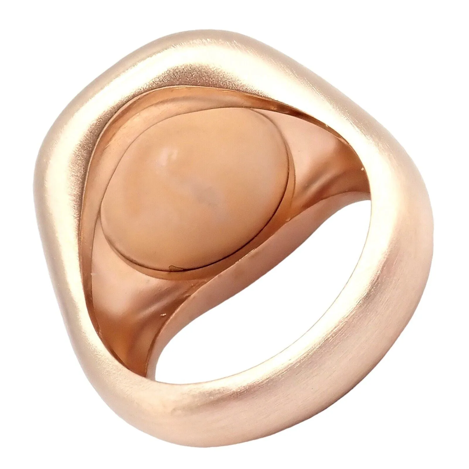 Authentic! Pomellato 18k Rose Gold Large Faceted Amethyst Victoria Ring sz 6.5