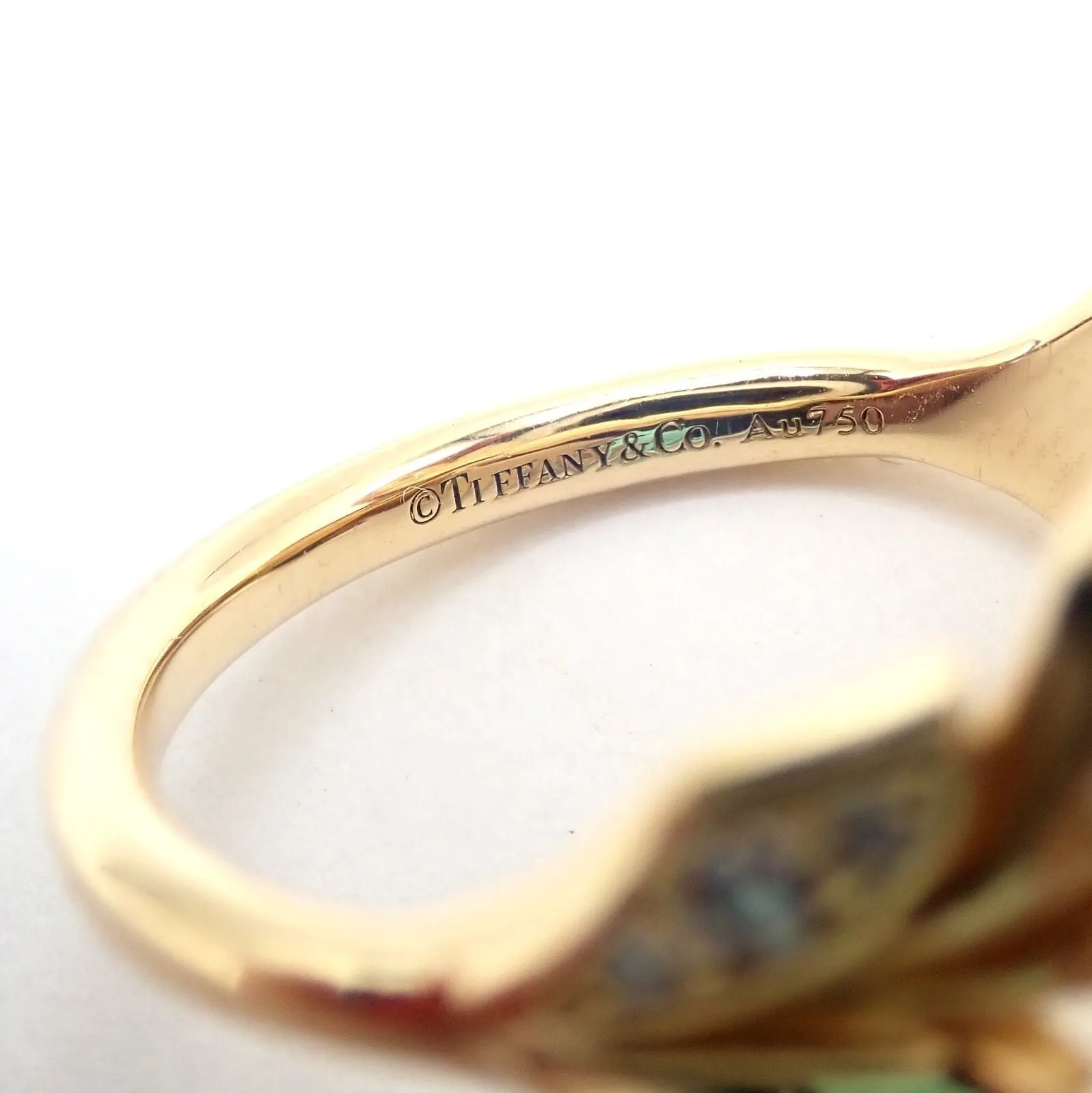 Authentic! Tiffany & Co 18k Yellow Gold Diamond Victoria Vine Bypass Ring