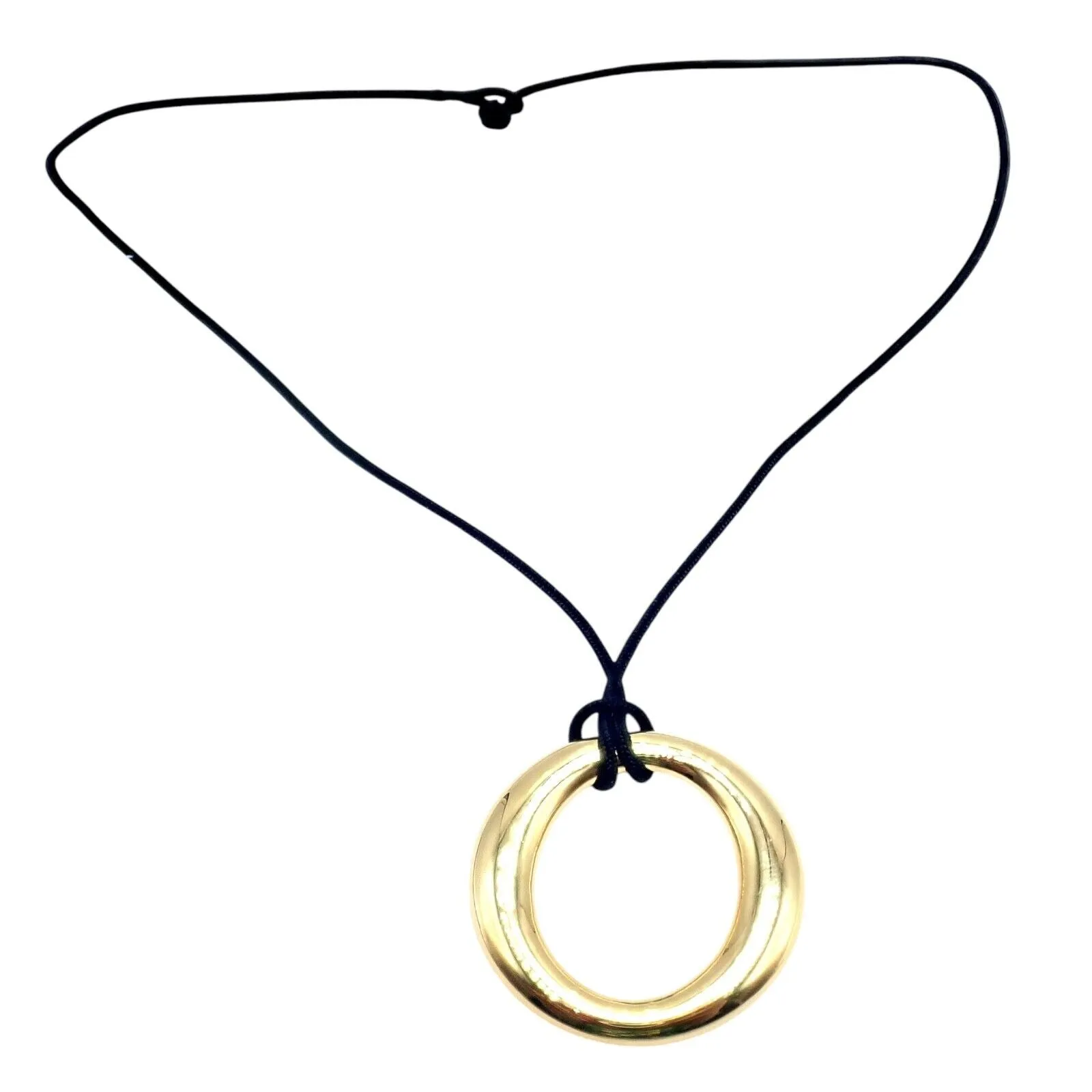 Authentic! Tiffany & Co 18k Yellow Gold Peretti 35mm Medium Sevillana Necklace