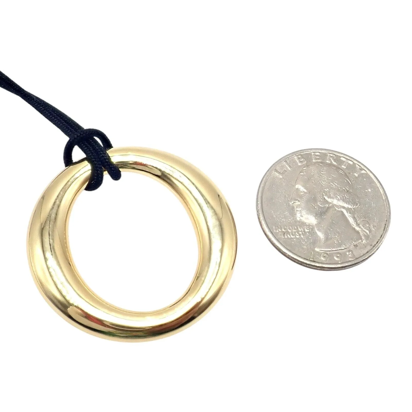 Authentic! Tiffany & Co 18k Yellow Gold Peretti 35mm Medium Sevillana Necklace