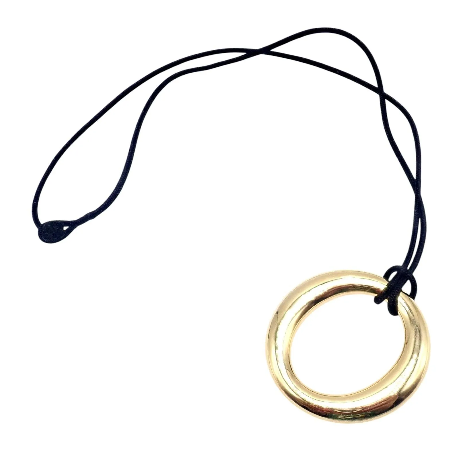 Authentic! Tiffany & Co 18k Yellow Gold Peretti 35mm Medium Sevillana Necklace