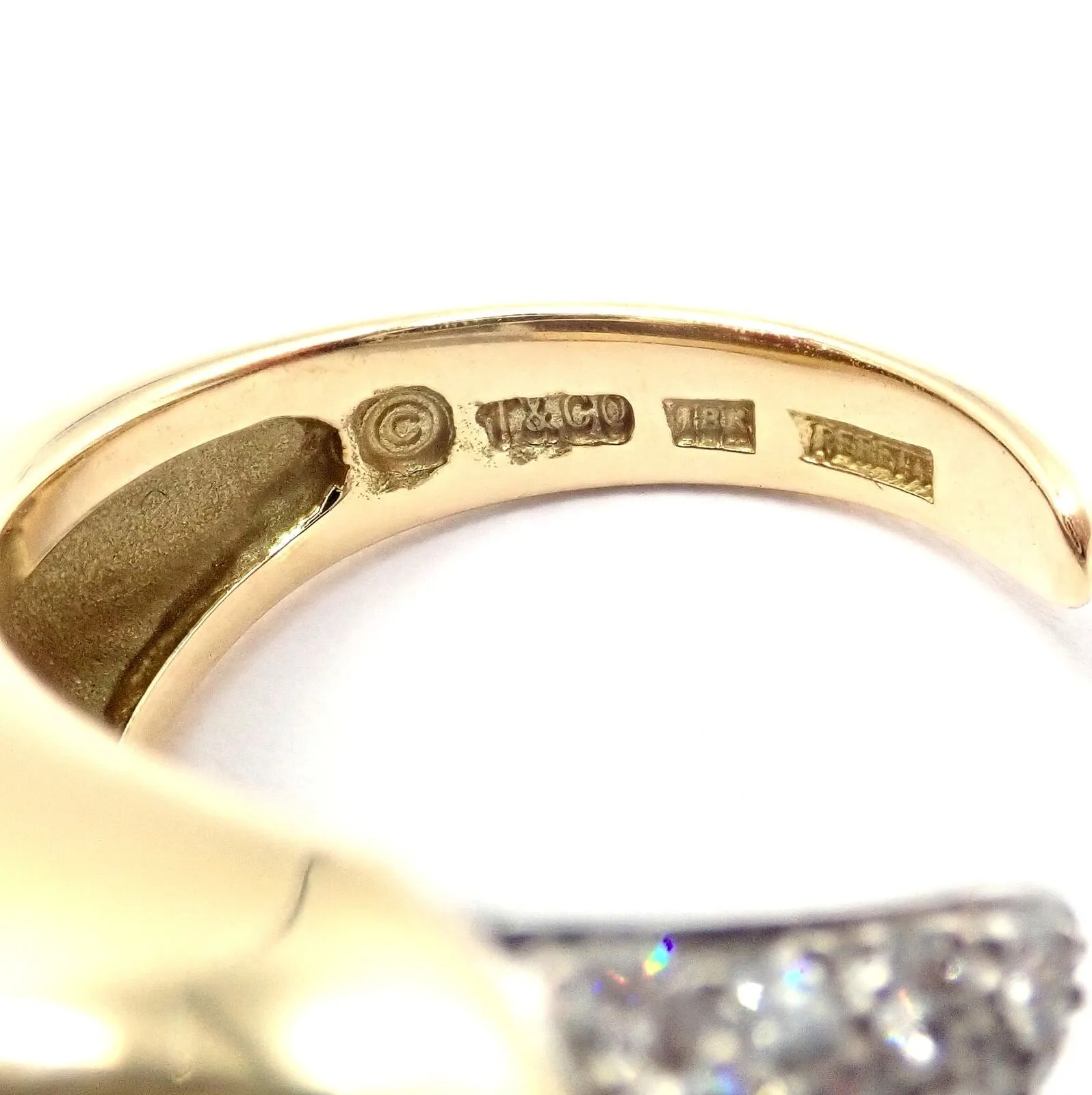 Authentic! Tiffany & Co. Elsa Peretti 18k Yellow Gold Diamond Bird Ring