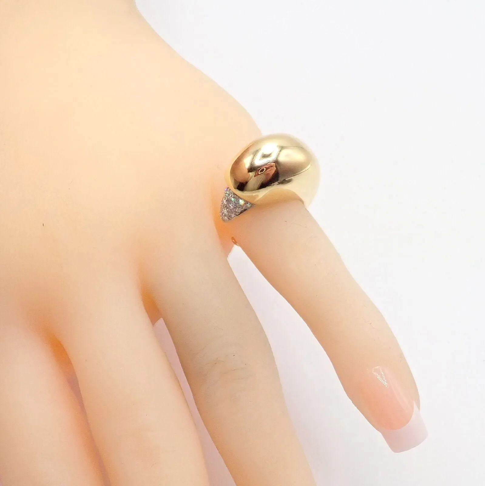 Authentic! Tiffany & Co. Elsa Peretti 18k Yellow Gold Diamond Bird Ring
