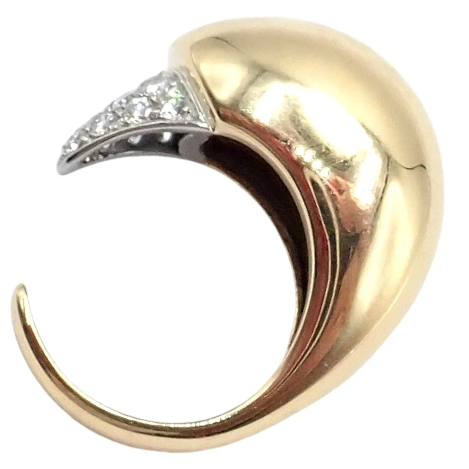 Authentic! Tiffany & Co. Elsa Peretti 18k Yellow Gold Diamond Bird Ring