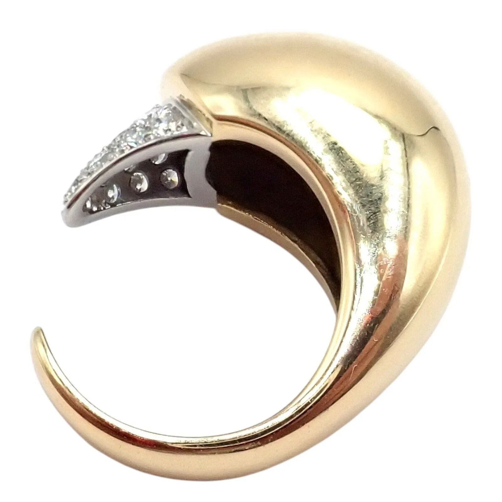 Authentic! Tiffany & Co. Elsa Peretti 18k Yellow Gold Diamond Bird Ring
