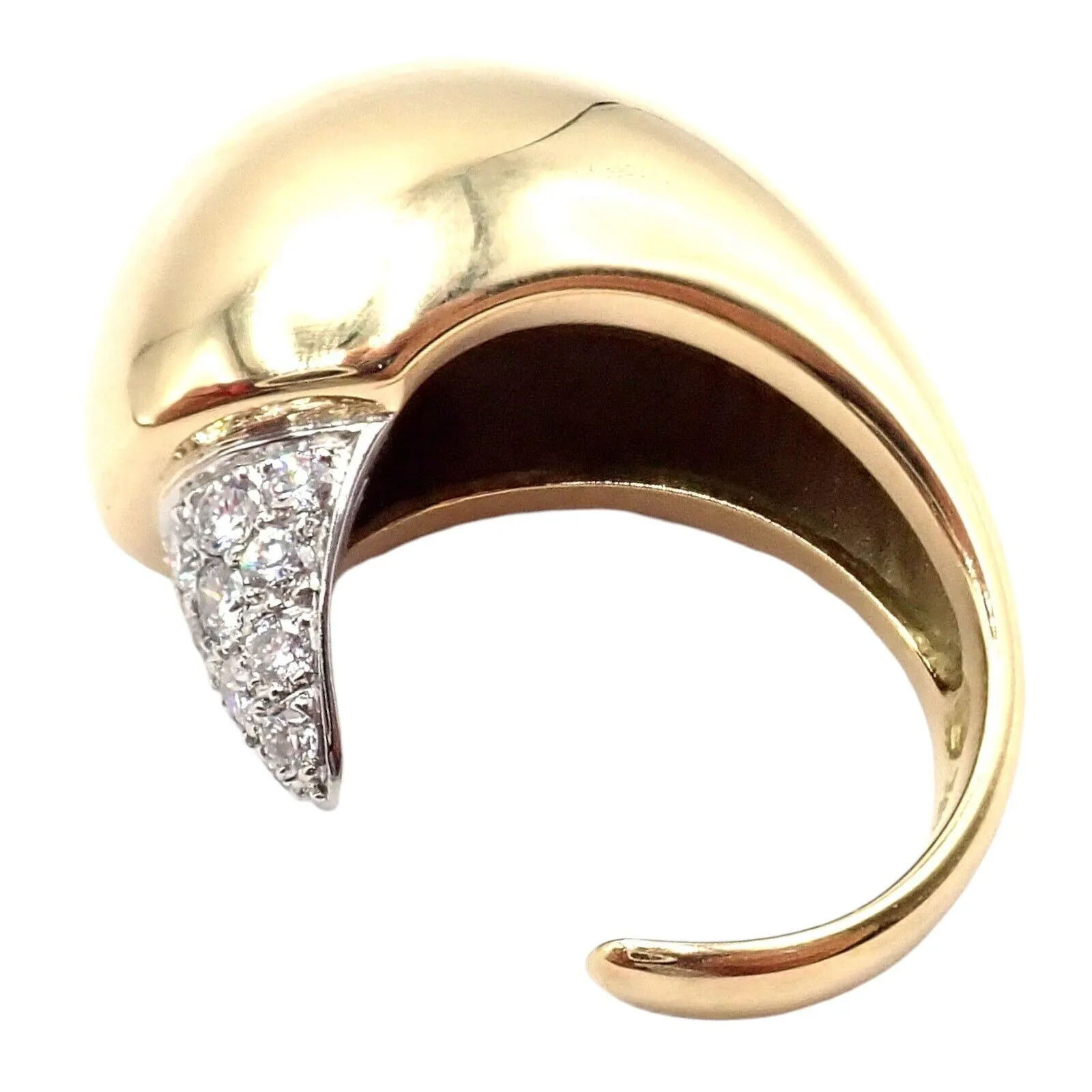 Authentic! Tiffany & Co. Elsa Peretti 18k Yellow Gold Diamond Bird Ring