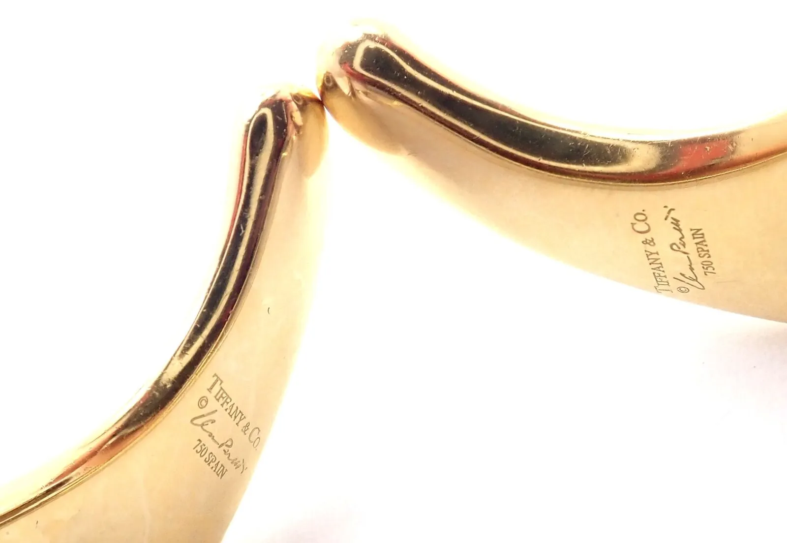Authentic! Tiffany & Co Elsa Peretti 18k Yellow Gold Extra Large Bean Earrings
