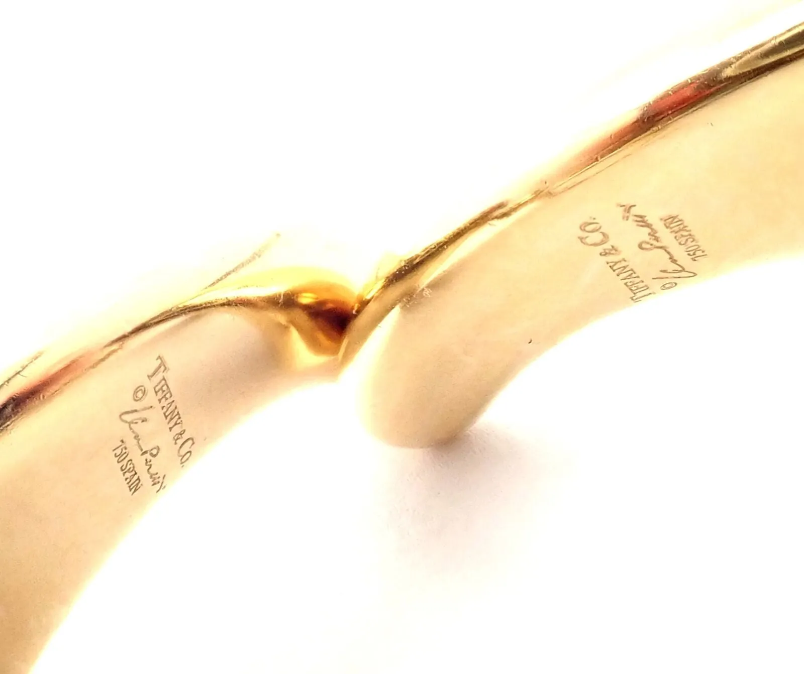 Authentic! Tiffany & Co Elsa Peretti 18k Yellow Gold Extra Large Bean Earrings