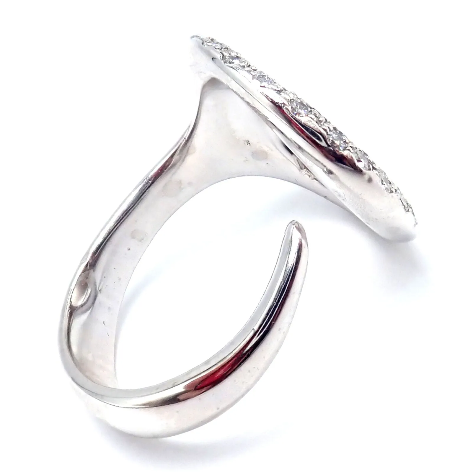 Authentic! Tiffany & Co Elsa Peretti Sevillana Platinum Diamond O Ring