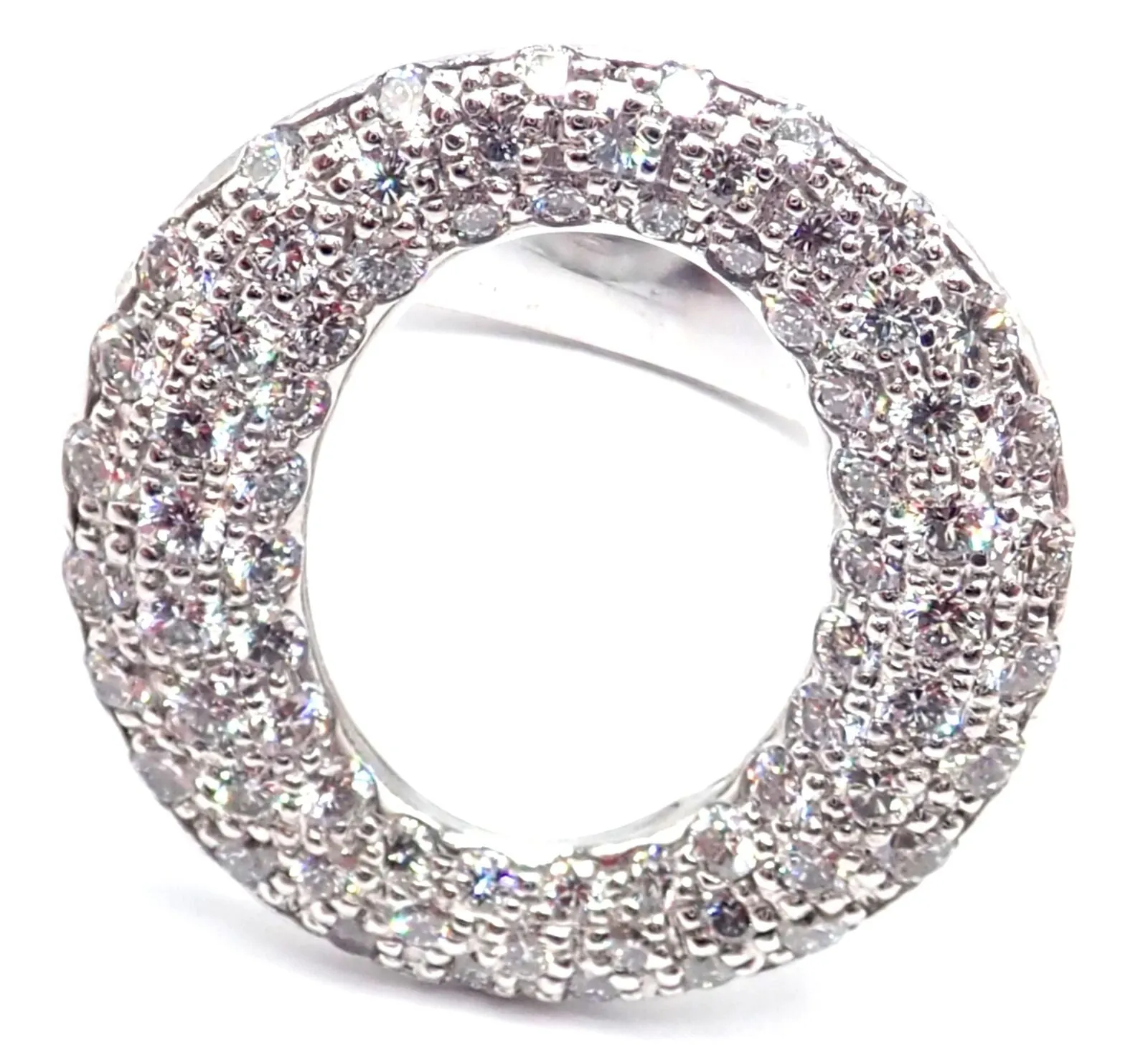 Authentic! Tiffany & Co Elsa Peretti Sevillana Platinum Diamond O Ring