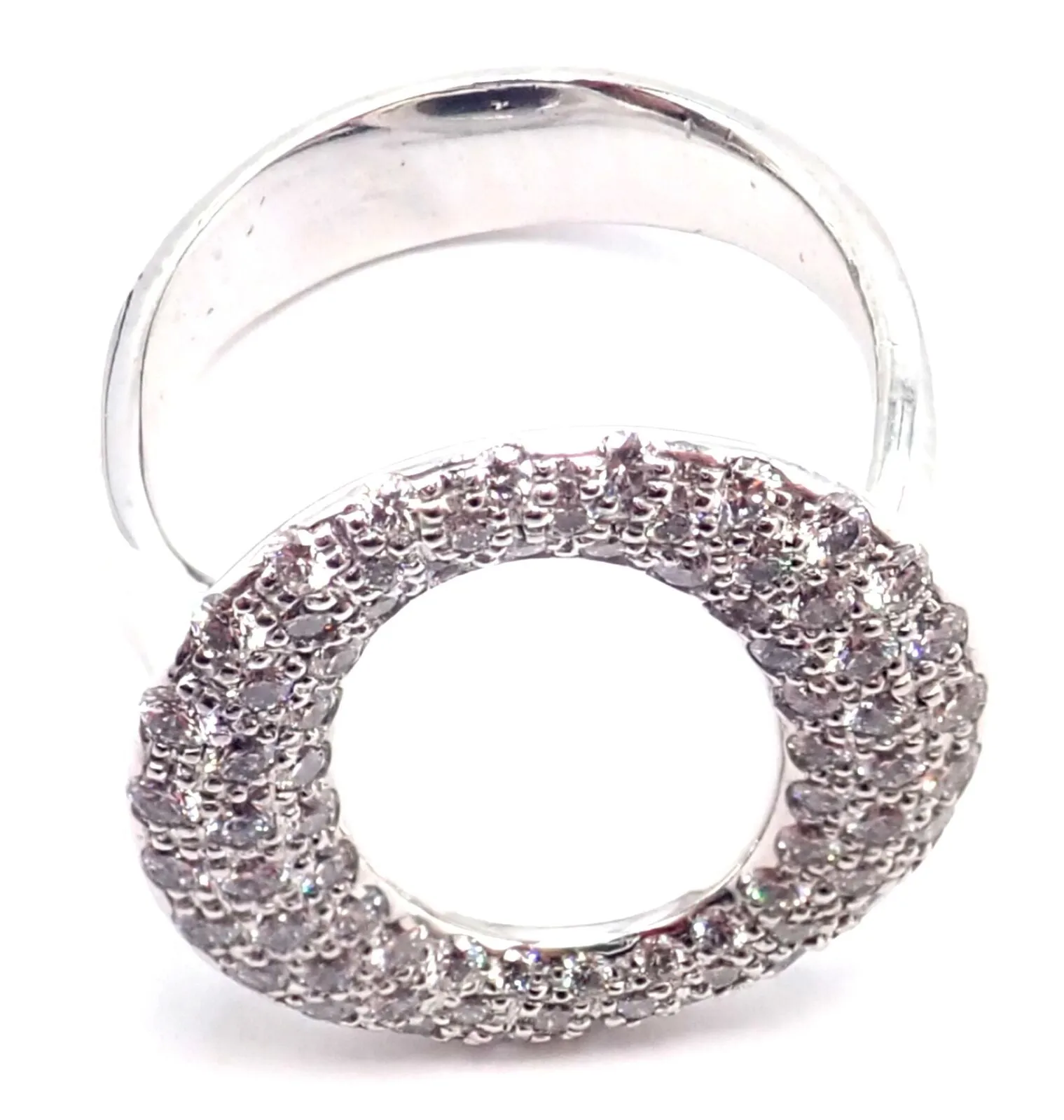 Authentic! Tiffany & Co Elsa Peretti Sevillana Platinum Diamond O Ring