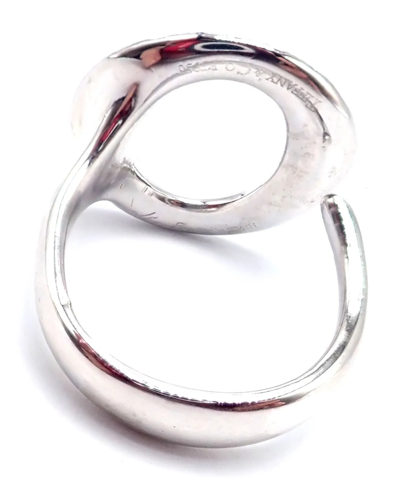 Authentic! Tiffany & Co Elsa Peretti Sevillana Platinum Diamond O Ring