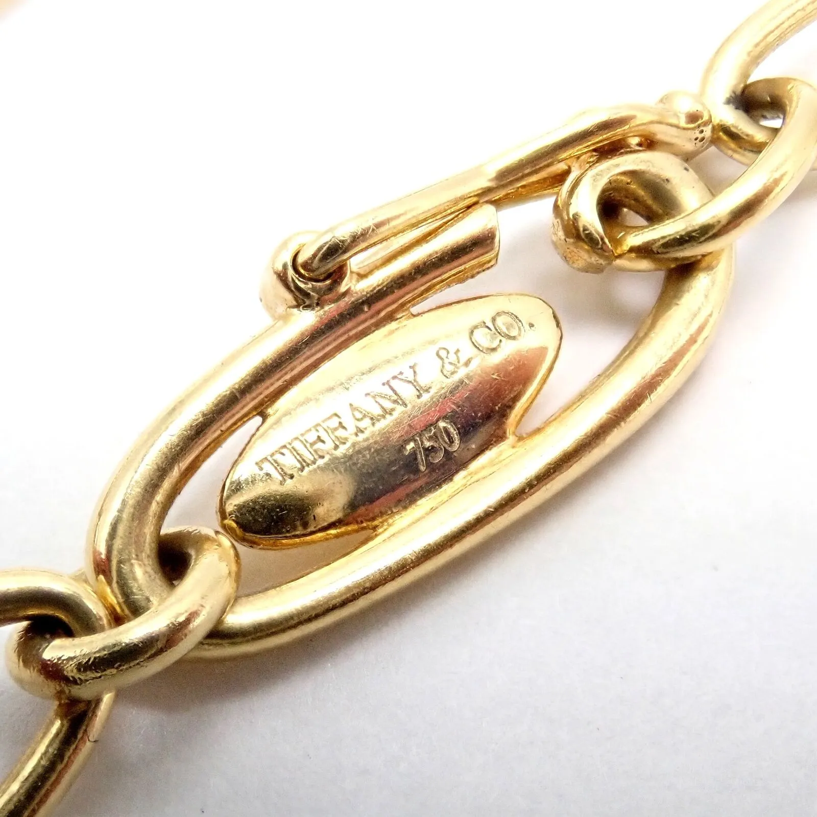Authentic! Tiffany & Co Peretti 18k Yellow Gold 30mm Disc Pendant Necklace
