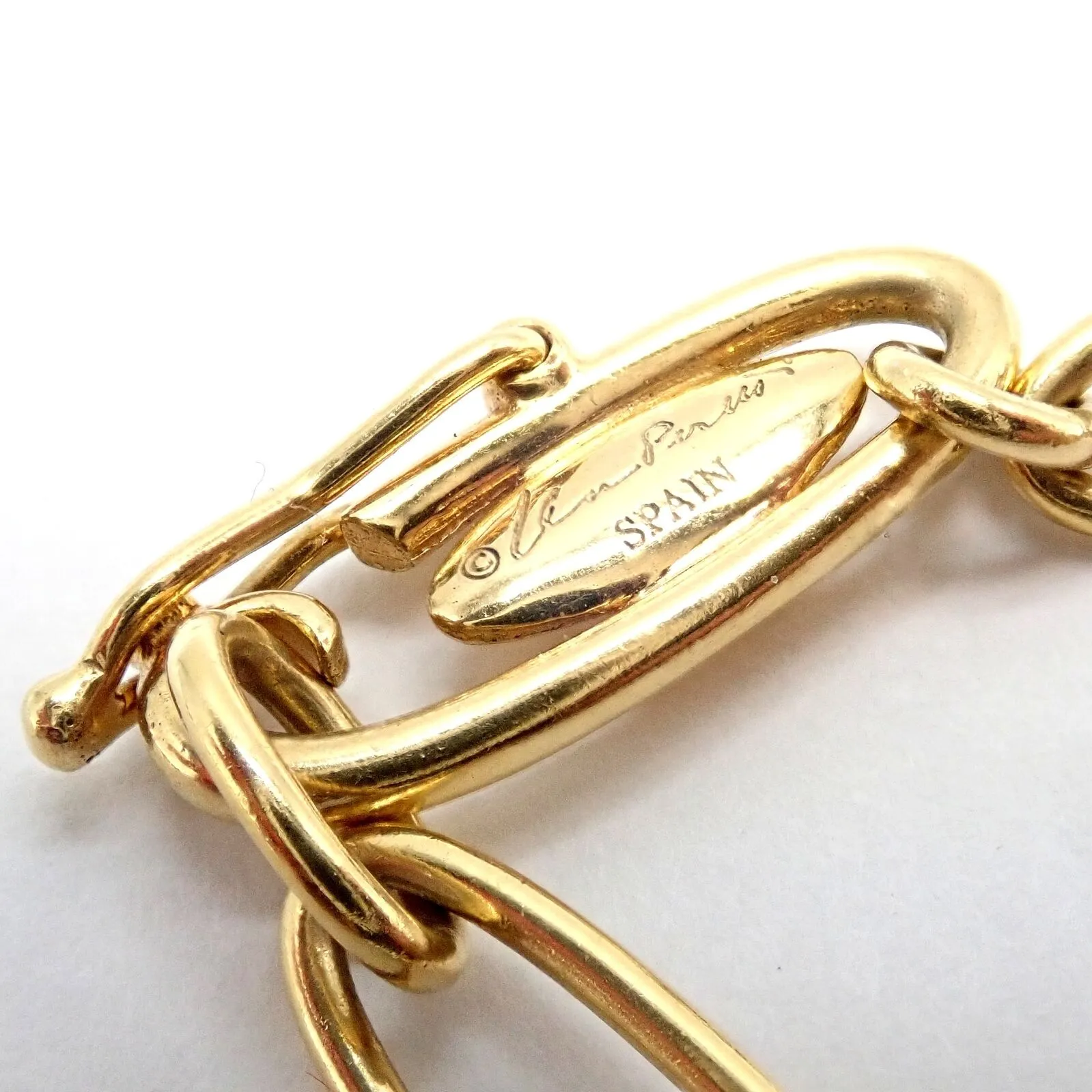 Authentic! Tiffany & Co Peretti 18k Yellow Gold 30mm Disc Pendant Necklace