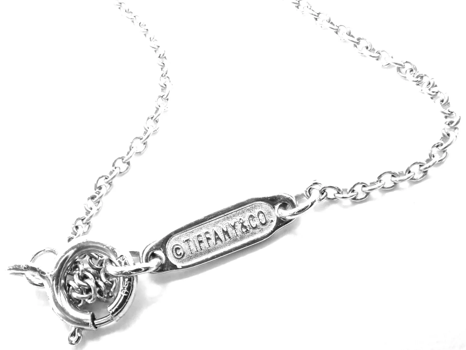 Authentic Tiffany & Co Peretti Platinum Diamond Large Open Heart Necklace $26000