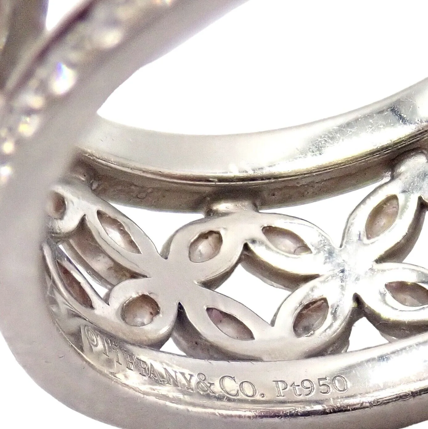Authentic! Tiffany & Co Platinum 2.34ctw Diamond Victoria Wide Band Ring sz 5.5