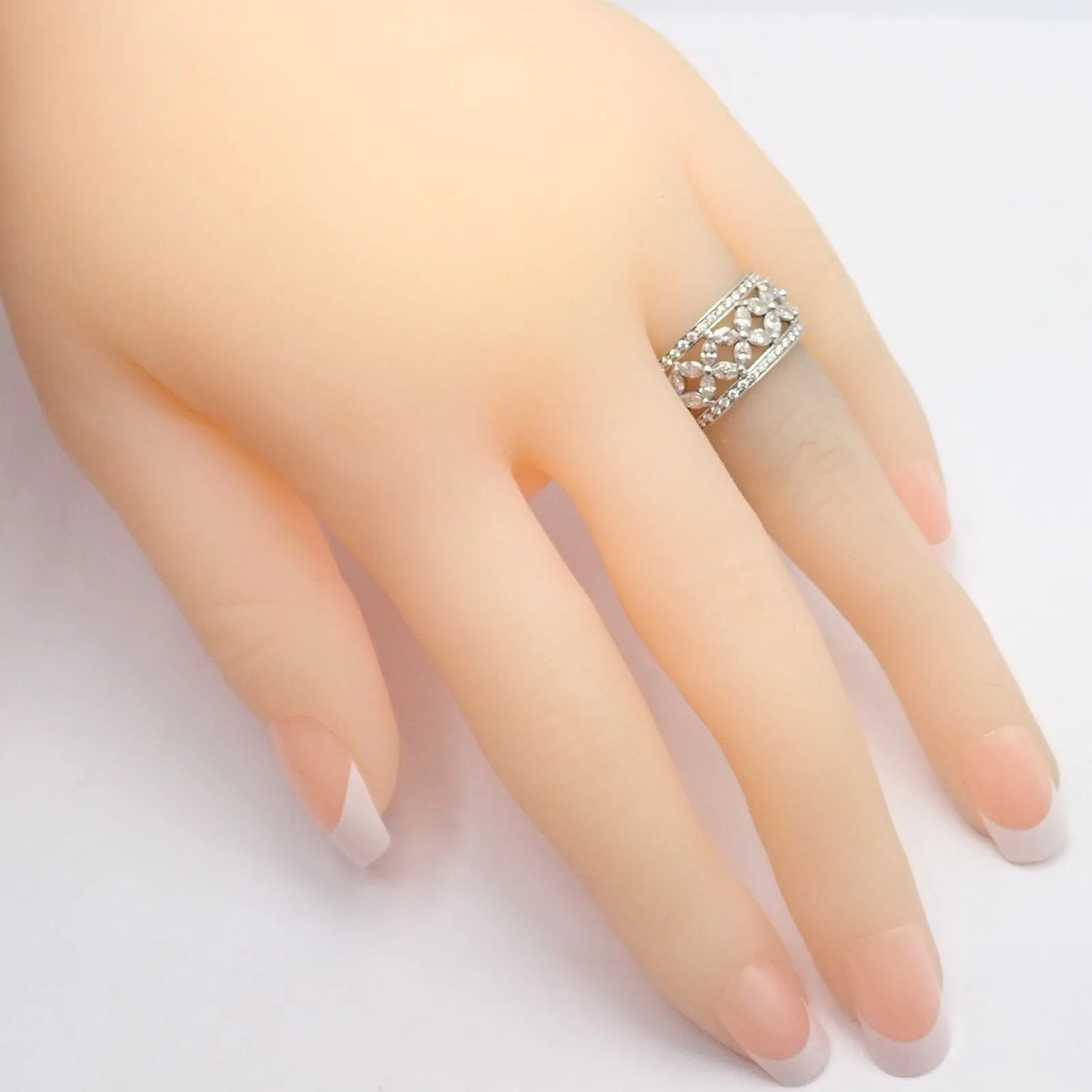 Authentic! Tiffany & Co Platinum 2.34ctw Diamond Victoria Wide Band Ring sz 5.5