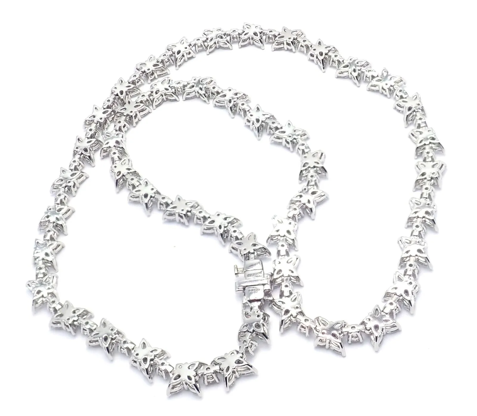 Authentic! Tiffany & Co Victoria Platinum 15.83ct Diamond Mixed Cluster Necklace