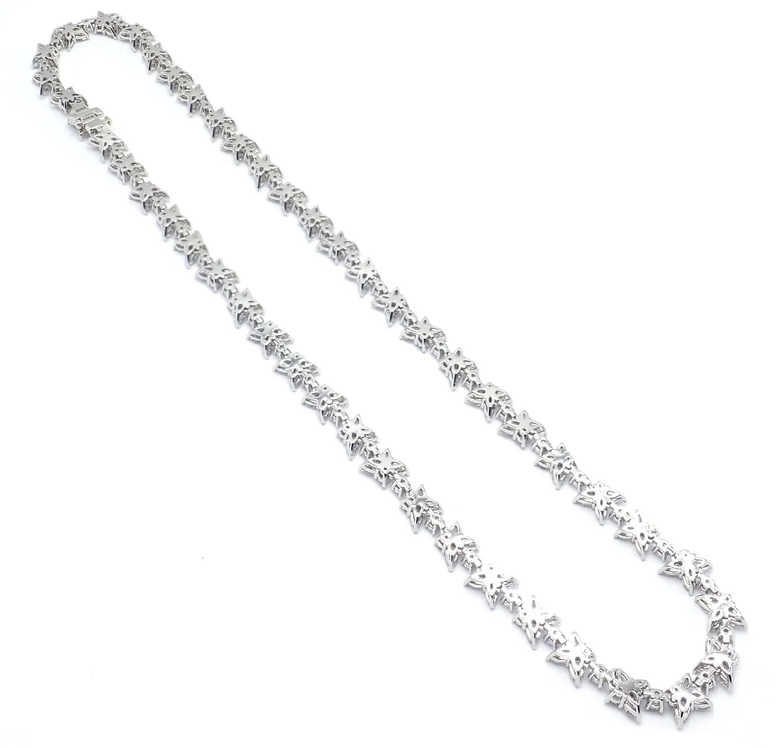 Authentic! Tiffany & Co Victoria Platinum 15.83ct Diamond Mixed Cluster Necklace