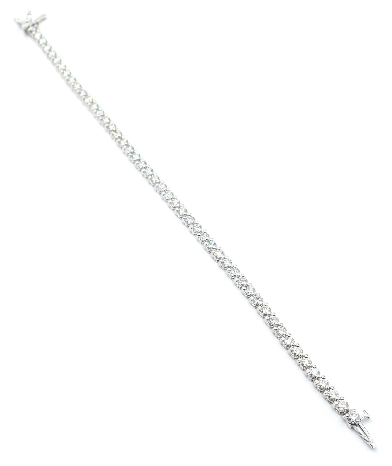 Authentic! Tiffany & Co Victoria Platinum 4.49ct Diamond Line Tennis Bracelet