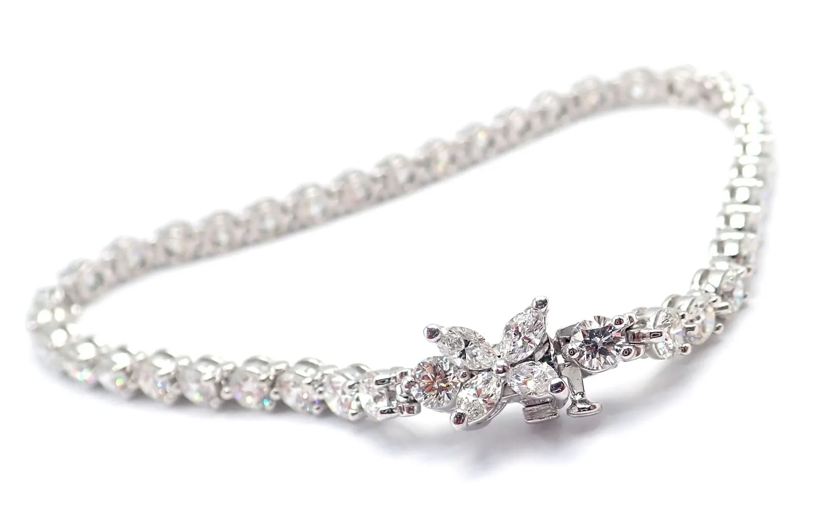 Authentic! Tiffany & Co Victoria Platinum 6.5ct Diamond Line Tennis Bracelet