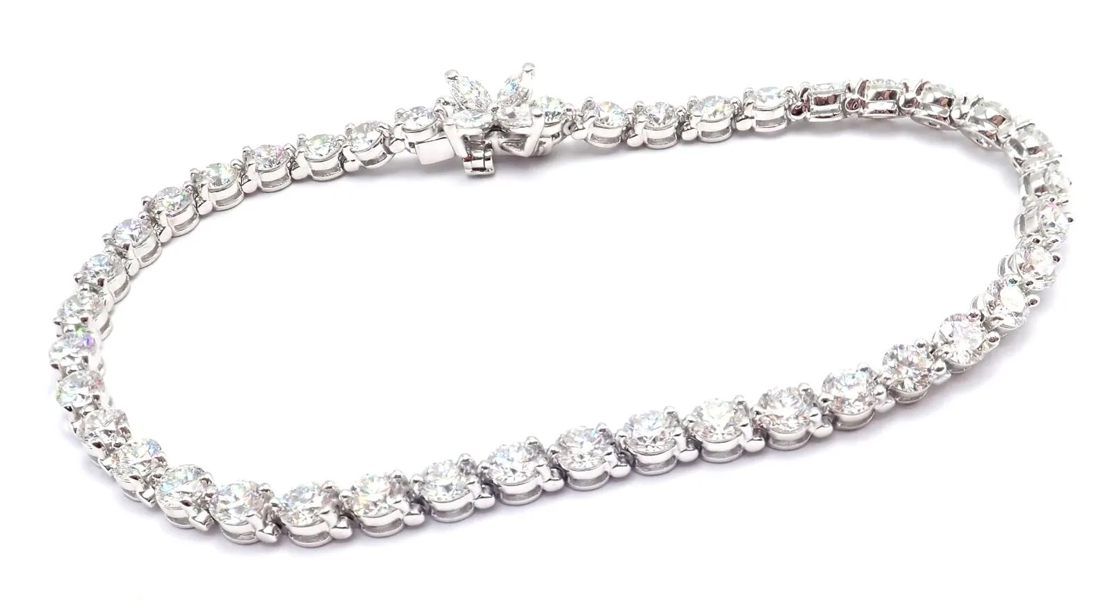 Authentic! Tiffany & Co Victoria Platinum 6.5ct Diamond Line Tennis Bracelet