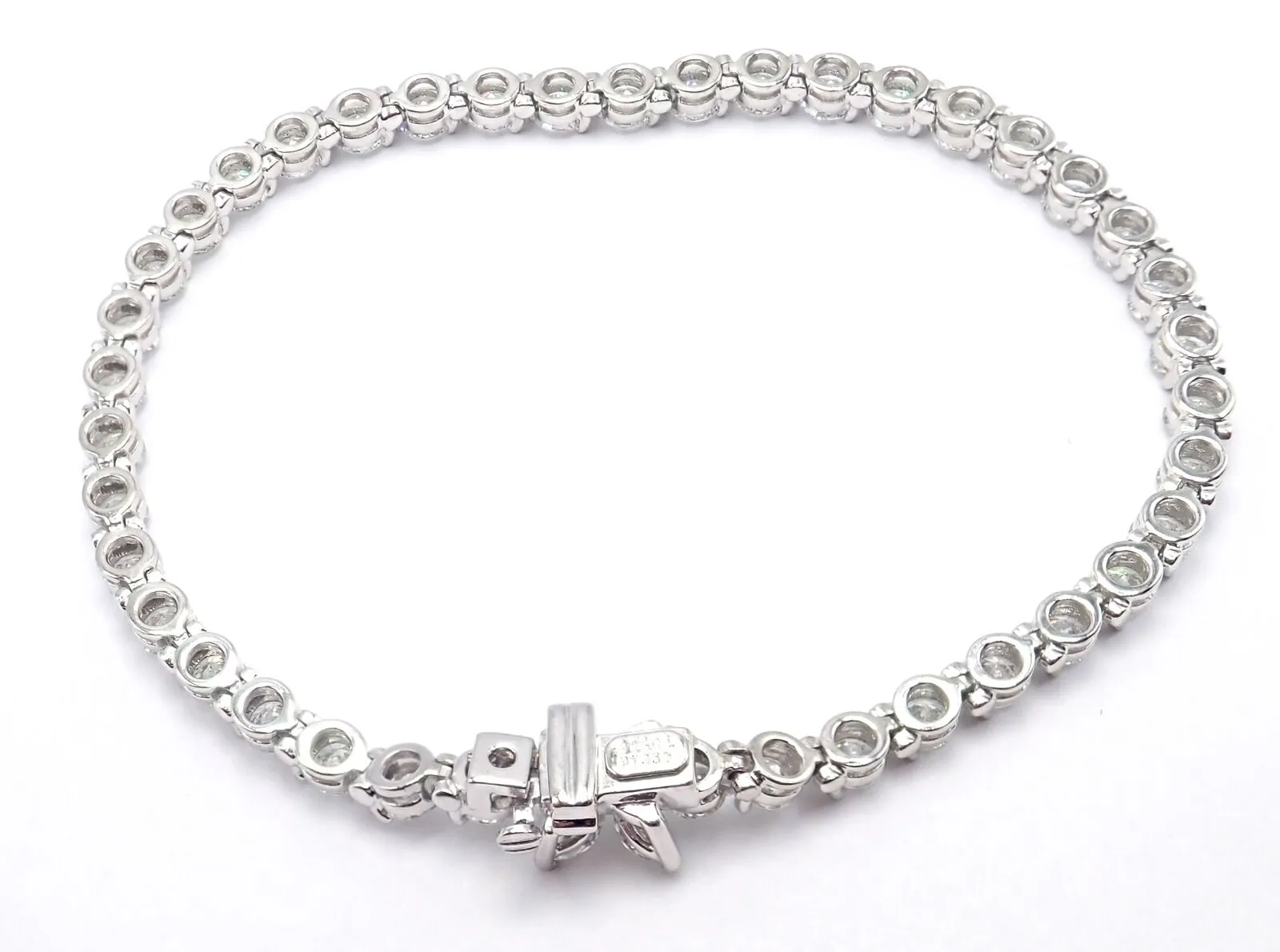Authentic! Tiffany & Co Victoria Platinum 6.5ct Diamond Line Tennis Bracelet