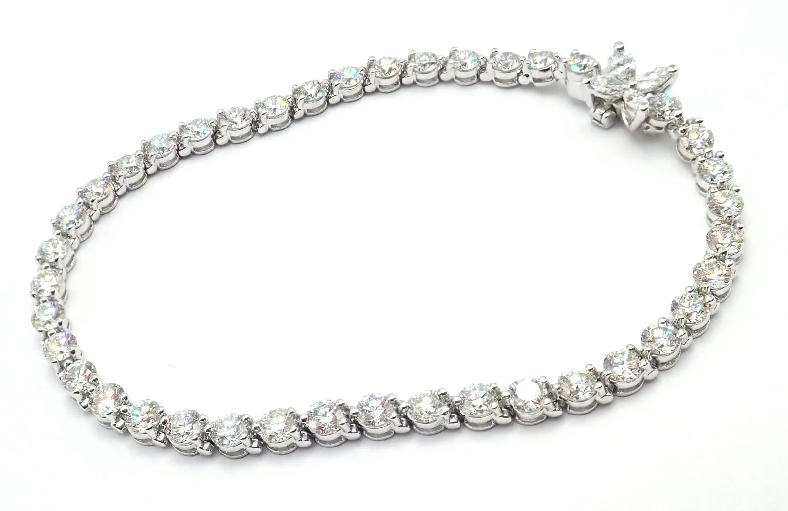 Authentic! Tiffany & Co Victoria Platinum 6.5ct Diamond Line Tennis Bracelet