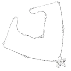 Authentic! Tiffany & Co Victoria Platinum Diamond Mixed Cluster Pendant Necklace