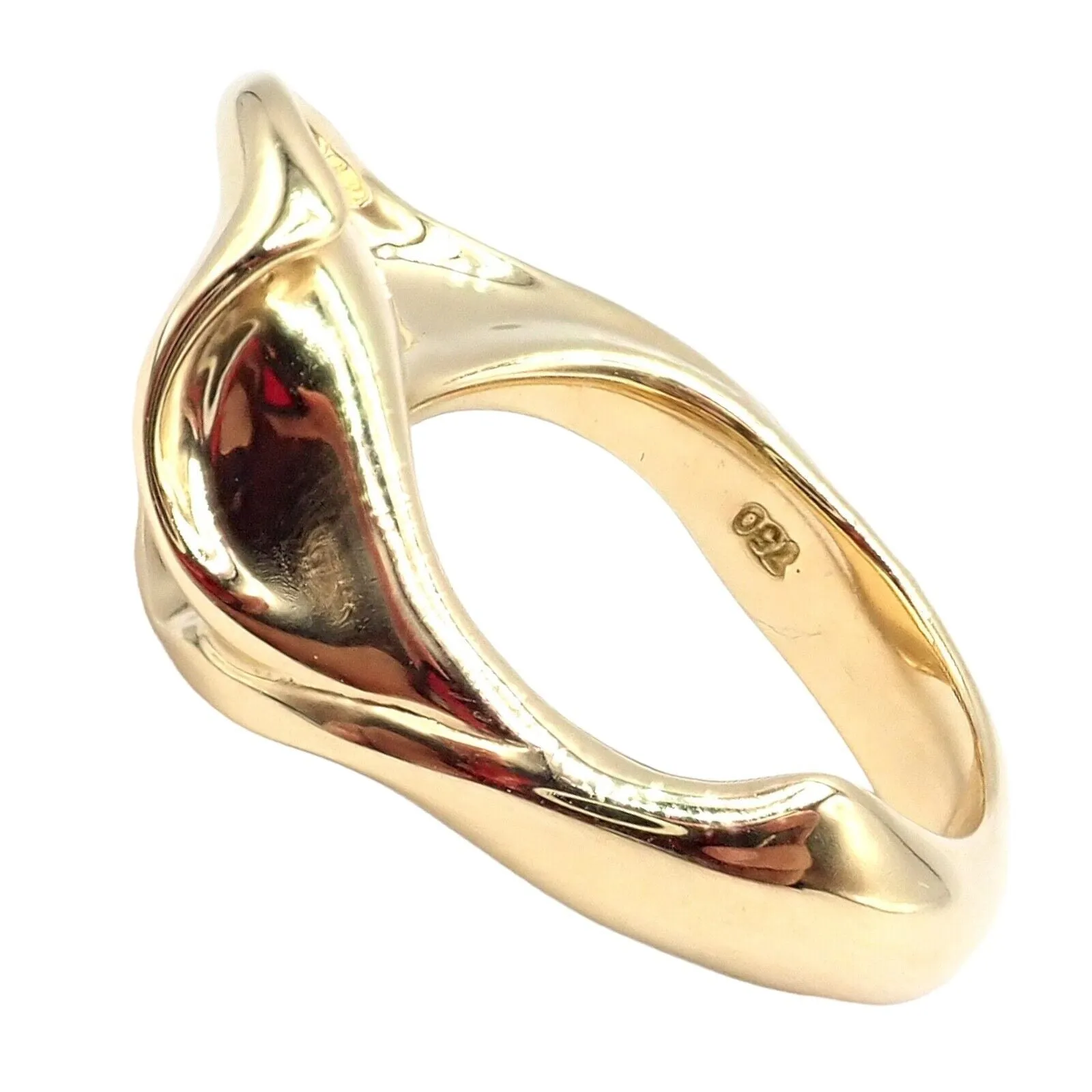 Authentic! Vintage Tiffany & Co. 18k Yellow Gold Peretti Calla Lily Ring Sz 5