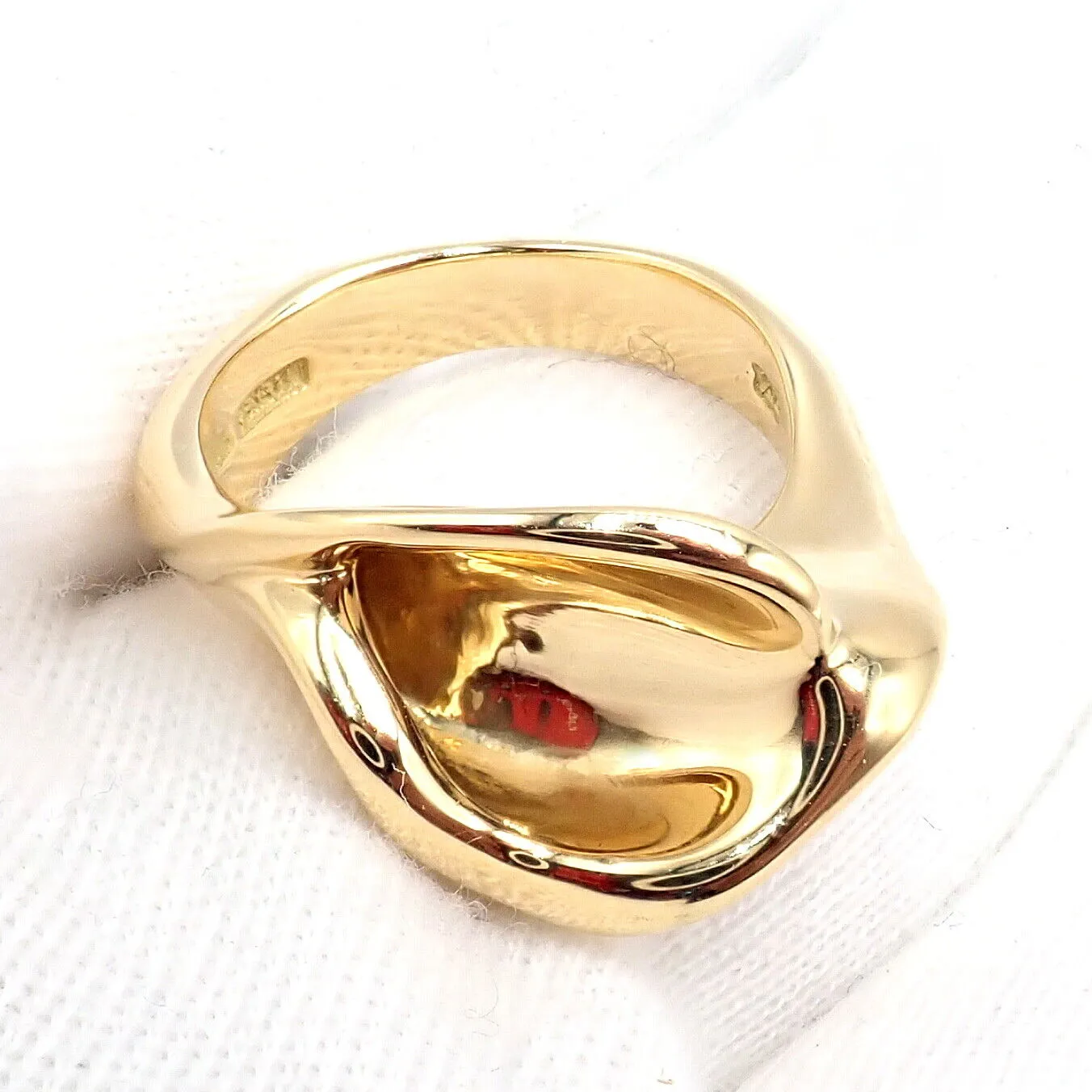 Authentic! Vintage Tiffany & Co. 18k Yellow Gold Peretti Calla Lily Ring Sz 5