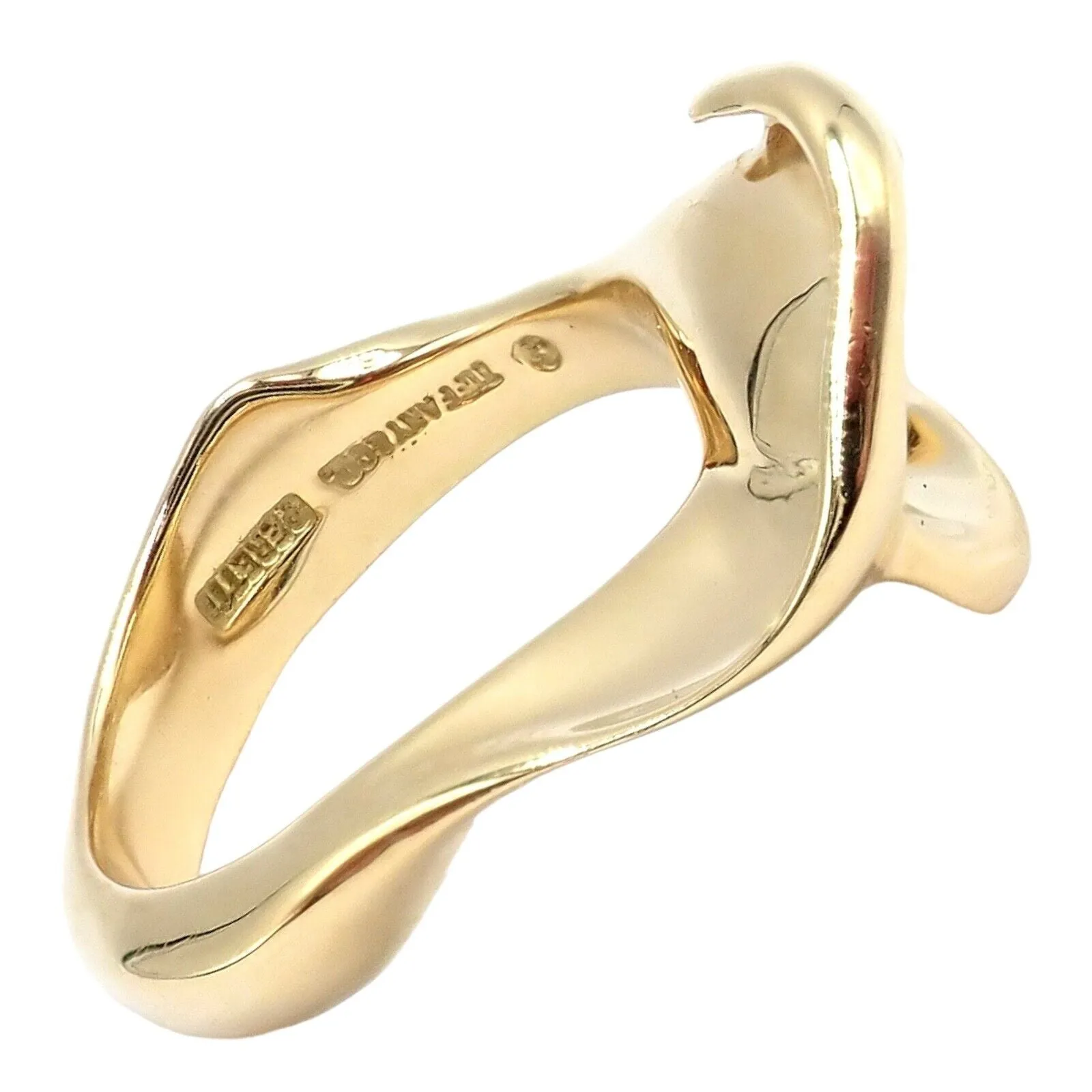 Authentic! Vintage Tiffany & Co. 18k Yellow Gold Peretti Calla Lily Ring Sz 5