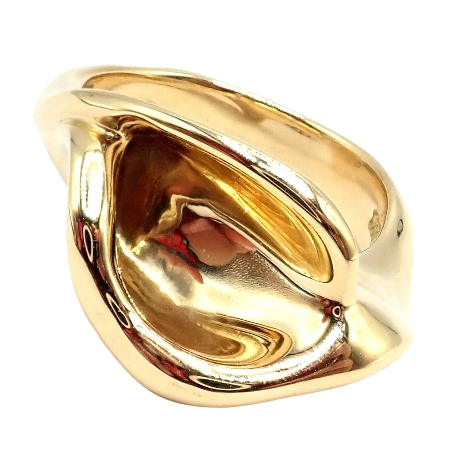 Authentic! Vintage Tiffany & Co. 18k Yellow Gold Peretti Calla Lily Ring Sz 5
