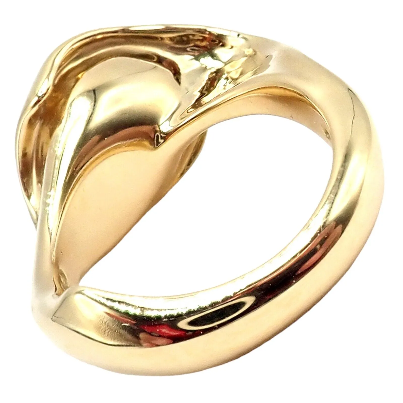 Authentic! Vintage Tiffany & Co. 18k Yellow Gold Peretti Calla Lily Ring Sz 5